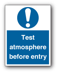 Test atmosphere before entry - Self Adhesive Vinyl / 300mm X 100mm - Direct Signs