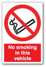 No smoking in this vehicle - Direct Signs