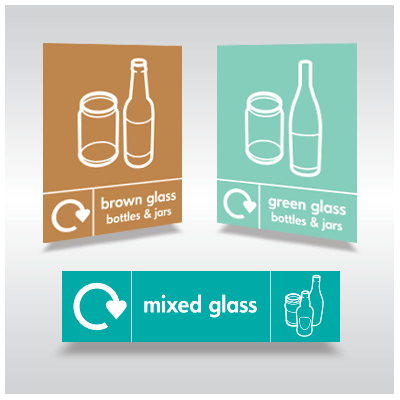 Glass Recycling Signs