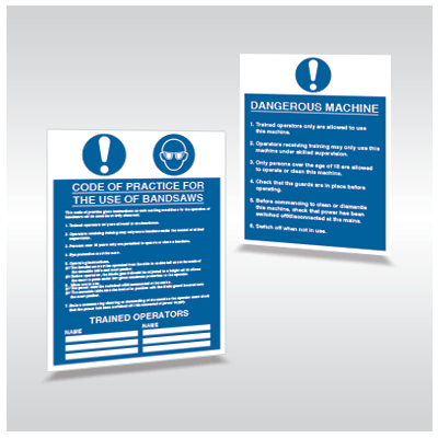 Mandatory Machinery Instruction Signs