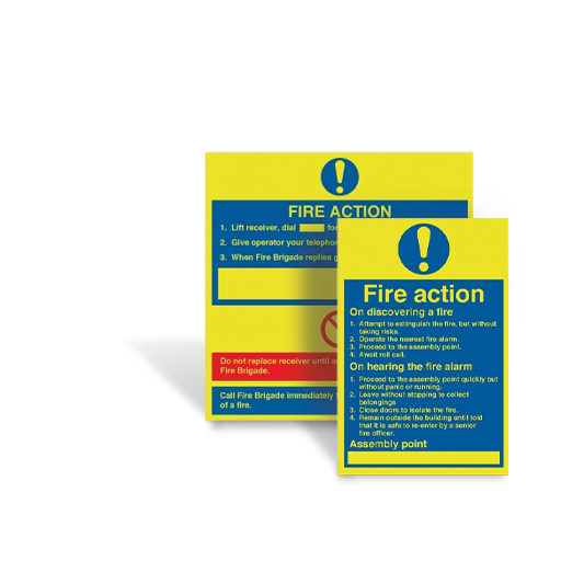 Photoluminescent Fire Action Signs