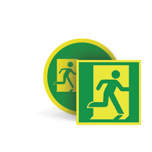 Photoluminescent Fire Exit Pillar Signs And Escape Route Markers