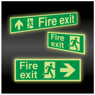 Photo-luminescent Fire Exit Signs