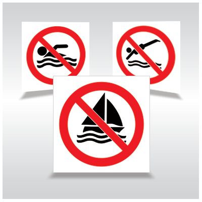 Water Safety Prohibition Pictogram Signs