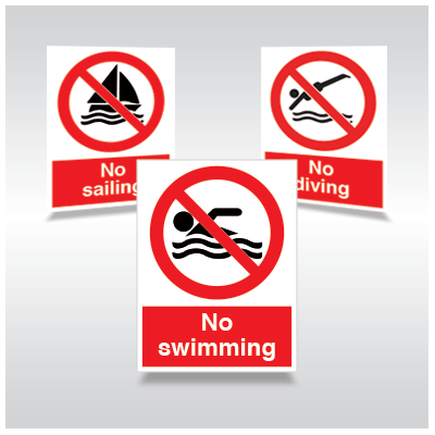 Water Safety Prohibition Signs