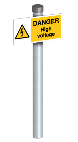 DANGER High voltage + G1.5M Post and Fixings - Direct Signs