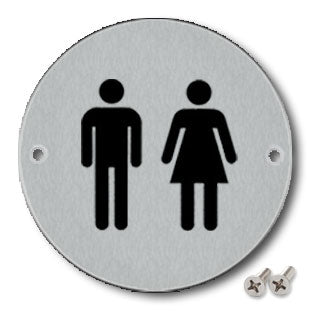 Satin Anodised Aluminium Ladies and Gents Toilet Sign - Direct Signs