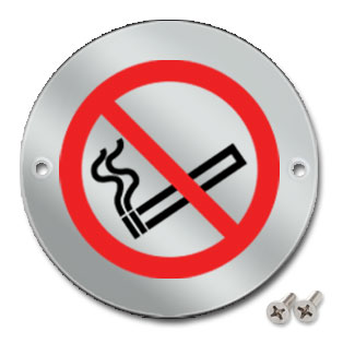 Polished Stainless Steel No Smoking Sign - Direct Signs