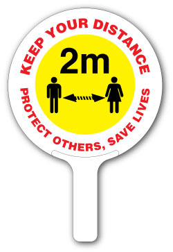 KEEP YOUR DISTANCE... (Paddle sign) - PDCV1 - Direct Signs