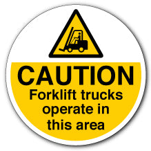 CAUTION Forklift trucks... (Floor Sign) - Direct Signs