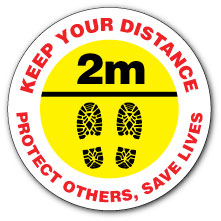 Keep your distance... (Floor Sign) Yellow - Direct Signs