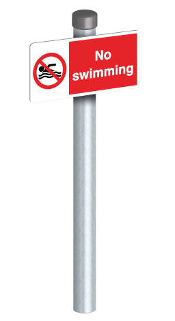No swimming + G1.5M Post and Fixings - Direct Signs