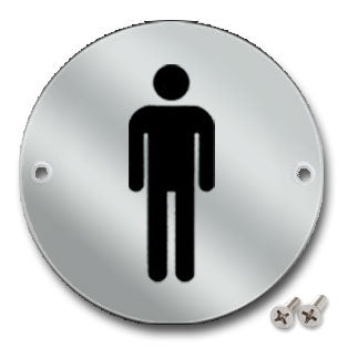 Polished Stainless Steel Gents Toilet Sign - Direct Signs