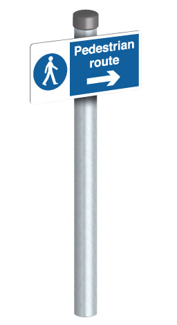 Pedestrian route + G1.5M Post and Fixings - Direct Signs