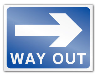 WAY OUT (right) (Self Adhesive) - Direct Signs