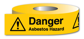 Danger Asbestos Hazard Tape - Direct Signs
