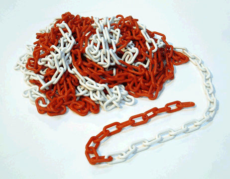 25m of 6mm Red and White Barrier Chain - BCR/1 - Direct Signs