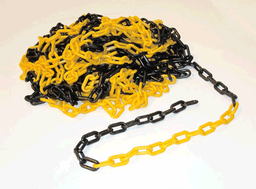 25m of 6mm Black and Yellow Barrier Chain - BCY/1 - Direct Signs