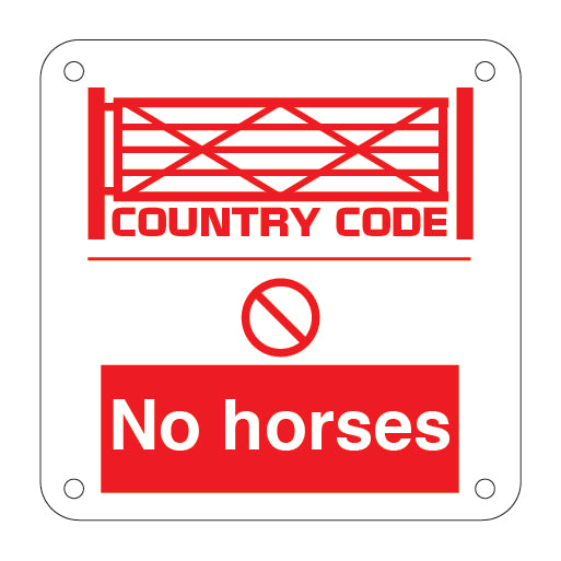 COUNTRY CODE No horses - Direct Signs