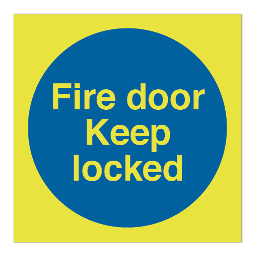 Photoluminescent Fire Door Keep Locked Circle Sign - Direct Signs