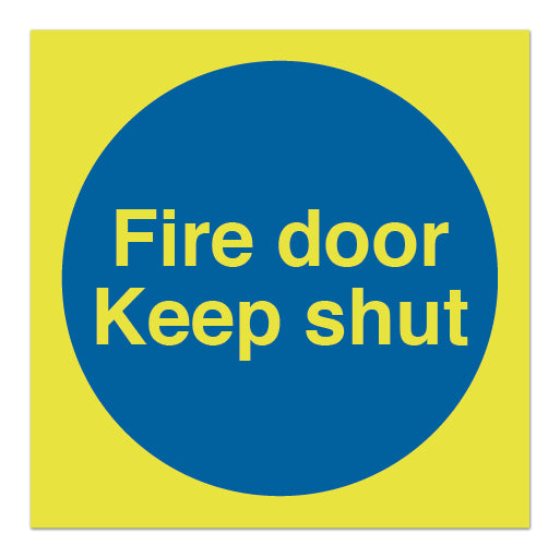 Photoluminescent Fire Door Keep Shut Circle Sign - Direct Signs