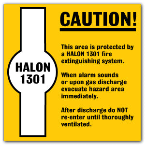 CAUTION! Halon 1301 - Direct Signs