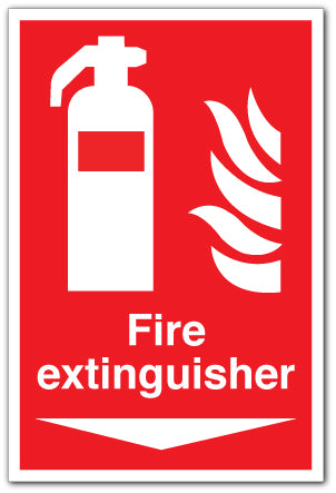 Fire extinguisher arrow down - Direct Signs