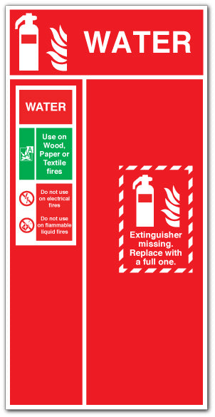 WATER - Fire extinguisher holder - Direct Signs