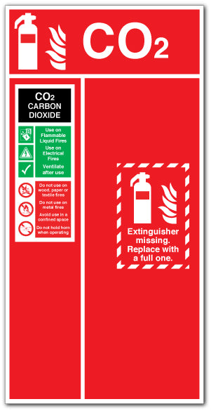 CO2 CARBON DIOXIDE - Fire extinguisher holder - Direct Signs