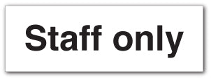 Staff only - Direct Signs