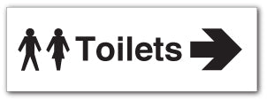 Toilets + Gents & Ladies symbol arrow right - Direct Signs