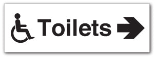 Toilets + disabled symbol arrow right - Direct Signs