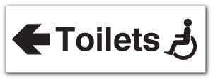 Toilets + disabled symbol arrow left - Direct Signs