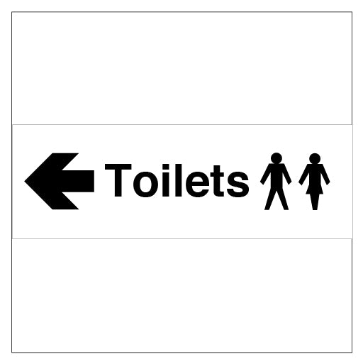 Toilets Gents &amp; Ladies symbol arrow left sign - Direct Signs