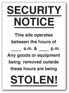 SECURITY NOTICE Direct Signs