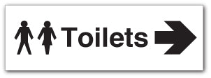 Double Sided Toilets + Gents & Ladies symbol and arrow - Direct Signs