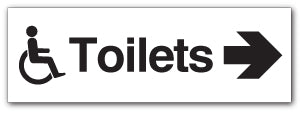 Double Sided Toilets + disabled symbol and arrow - Direct Signs