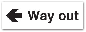 Way out arrow left - Direct Signs