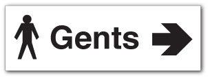 Gents + symbol arrow right - Direct Signs
