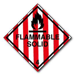FLAMMABLE SOLID with red and white stripes and class no.4 - Direct Signs