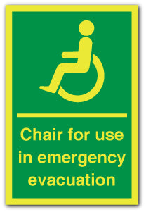 Chair for use in emergency evacuation - Direct Signs