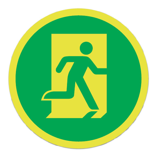 Photoluminescent Circular Running Man Symbol Sign - Direct Signs