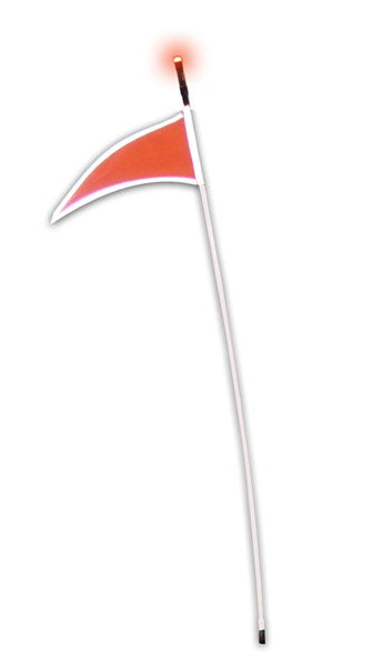 LED Buggy Whip (White Pole/Orange Flag) - Direct Signs