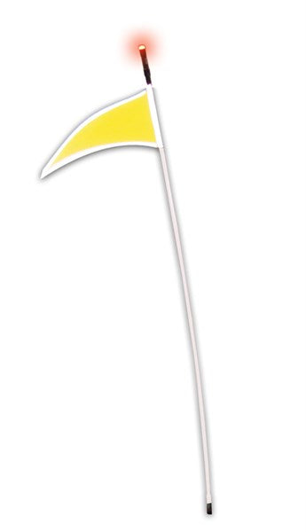 LED Buggy Whip (White Pole/Yellow Flag) - Direct Signs