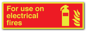 For use on electrical fires - Direct Signs