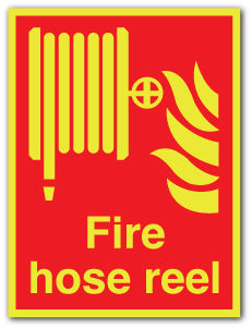 Fire hose reel - Photoluminescent Self Adhesive Vinyl / 300mm X 400mm - Direct Signs