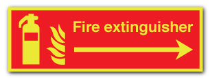 Fire extinguisher - arrow right - Direct Signs