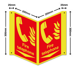 Fire telephone + arrow down - Rigid PVC - Direct Signs
