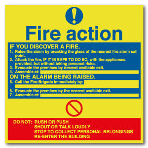 Fire Action - IF YOU DISCOVER A FIRE... - Direct Signs