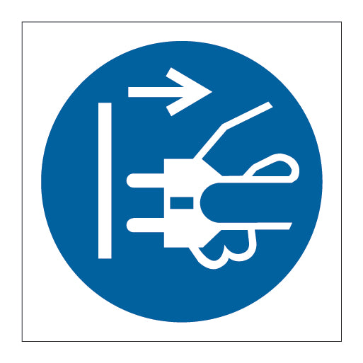 Disconnect Mains Plug from Electrical Outlet Symbol Pictogram - Direct Signs